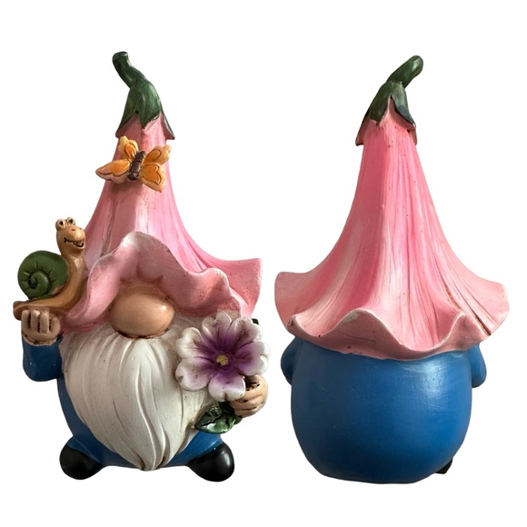 Resin Flower Gnome Figure (set of 4) Garden Decor - Picture 4 of 5